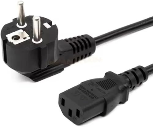 Toptekits EU Europe Schuko to C13 Long Power Cord Plug,6ft/1.8m,Standard Euro Power Cord Replacement,CEE7/7 to C13 Standard Computer Power Cable,Schuko CEE7/7 to IEC-60320-C13 (6ft/1.8m)