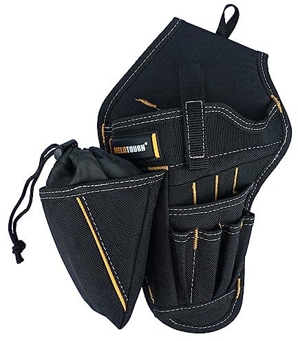 MELOTOUGH Fondina per trapano avvitatore a percussione con custodia per punte resistente per cintura degli attrezzi (mano sinistra)