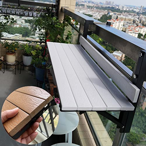 Tavolino Pieghevole Da Balcone, Tavolino Da Balcone, Tavolo Da Balcone Sospeso Per Ringhiera, Estensione Del Piano Di Lavoro Ribaltabile, Scrivania Pieghevole Per Patio E Giardino ( Color : White , Si
