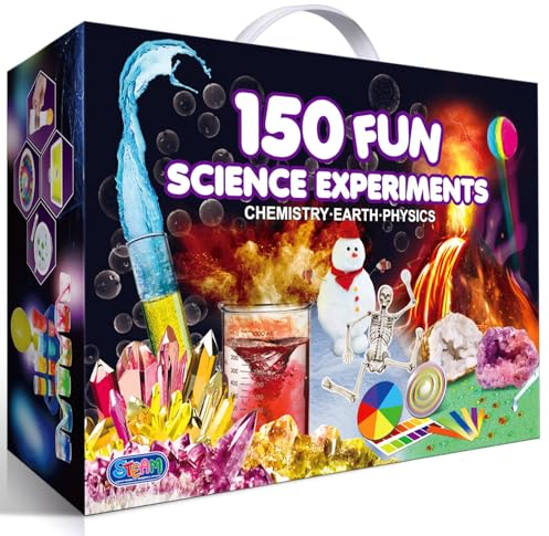 UNGLINGA150 Experimente Wissenschaft Kits für Kinder Jungen Mädchen, Wissenschaft Spielzeuge Geschenke Geburtstag, Pause Geoden, Vulkan, Chemie Physik STEM Projekt Aktivitäten