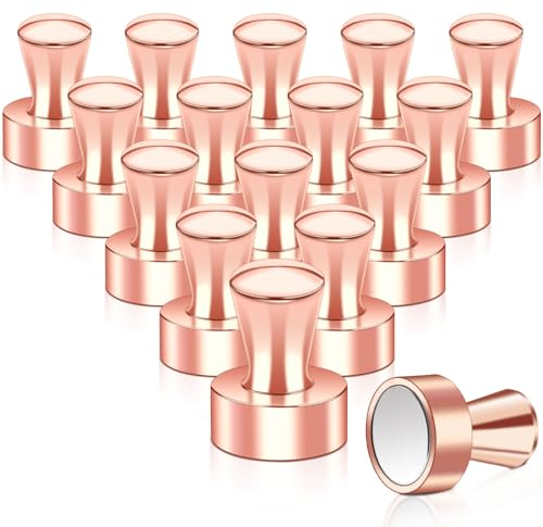 Starke Magnete, Neodym Magnete Extra Stark 16 Stück Mini Magnet für Kühlschrank, Magnettafel, Kegelmagnete, Stecktafel, Pinnwand Kleine Magnet für Whiteboard Büro Kühlschrankmagnete, Roségold
