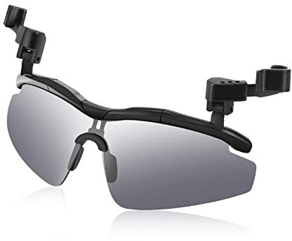 YUNYODA Sportbrille Fahrradbrille, Polarisiert Sonnenbrille für Herren Damen mit Verstellbares Nasenpolster, UV400 Sunglasses für Sport Radfahren Angeln, Am Hut Befestigen