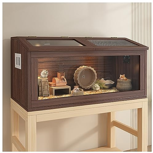 Caja de comida para pollos Rutin, jaula para hámster, animales pequeños, fácil de montar y limpiar, hábitat para conejos y cobayas