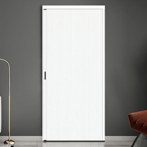 Internal Folding Doors Accordion Door, Foldable Sliding Door for Room Divider, Concertina Magnetic Closure Blackout Door, 28 37 40 47 50 57 Inch(25x80in(63.5x203.2cm))