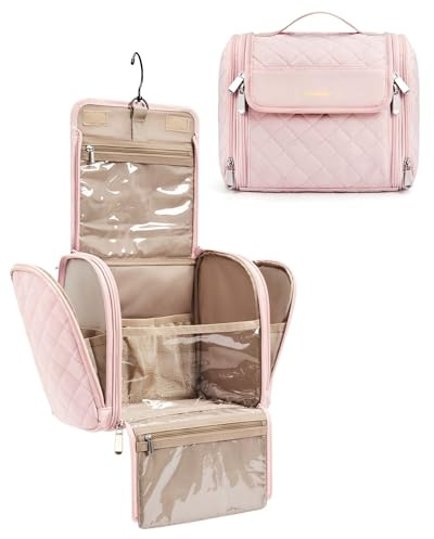 bagsmart Hanging Toiletry Bag for Womens, Large Makeup Bag Travel Wash Bag