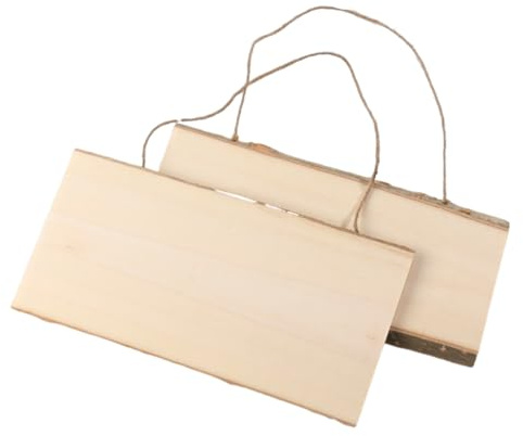 2pcs Letrero Colgante de Madera Con Cuerdas Madera Sin Terminar, Cartel de Madera Personalizado Signo Colgante de Madera, Colgar en Blanco Placa de Madera, para Pintura Escritura Decoración