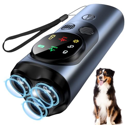 Anti Bell Gerät Hunde, Antibell Ultraschall Gerät mit 3 Sendern, Antibell für Hunde mit 2 Modi und LED-Licht, 30 Fuß Langes Handgerät zum Hundegebell Stoppen für das Training Innen Außenbereich