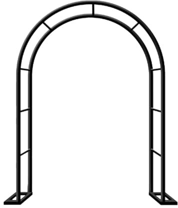 KKTX Arc de Jardin, Tube métallique de 19 mm, arbour pergola, Arc d'entrée élégant, Largeur 120/140/180/200 cm, pour Les Roses, Les vignes, Les Plantes d'escaladeBlack,1.8x2.2m