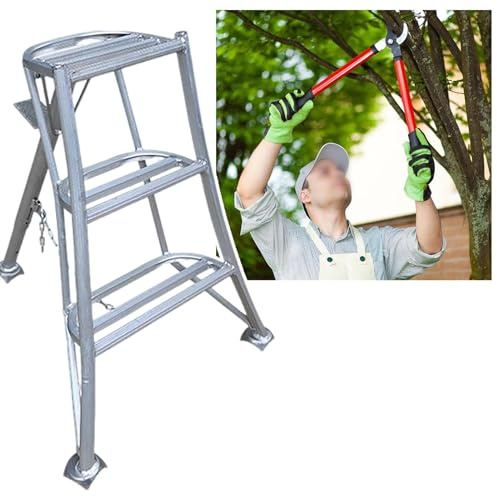 Tripod Ladder Commercial Step Ladders for Tree Trimming/Hedge Cutting, Household Orchard Ladder with Anti-Slip Texture, Tripod Step Stool for Extend a Reach(90cm/3ft/35.4in)