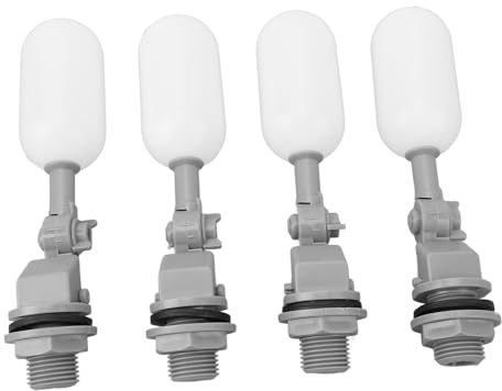 Cryfokt Vanne Flotteur de Réservoir D'eau ABS PE avec Bras Réglable, Ensemble de 4 Vannes à Bille Flottantes en Plastique pour Purificateurs D'eau Domestiques