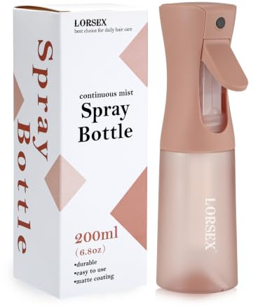 Liten sprayflaska 200 ml, sprayflaska hår, 0,3 mm fin atomisering | Vattensprayflaska för hår, rengöring, växtvård, mångsidig sprayflaska med ultrafin dimma (terrakotta)