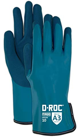 MAGID D-ROC ANSI A3 Chemical-Resistant Nitrile Coated Work Gloves, 1 Pair, Size 12/3XL (GPD350)