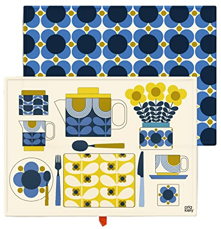 Orla Kiely Geschirrtücher mit Vasen-Blumendruck, 2 Stück, für Küche, Blau/Bunt, 100% Baumwolle