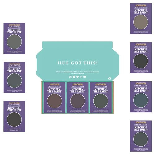 Rust-Oleum Kitchen Wall Tile Paint in Satin Finish – Moody Darks Tester Box