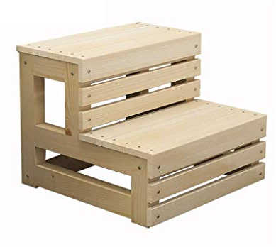ACLips 2 Stufenhocker aus Massivholz, Tritthocker-Holzstufe aus schickem, leicht abgenutztem Finish, tragbare Schuhbank aus Holz, kleine Fußhocker