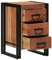 vidaXL Bedside Cabinet Solid Acacia Wood Nightstand - Brown Rectangular Side Table with Storage Drawers - Ideal for Bedroom/Living Room - Textured Finish 40x40x59 cm