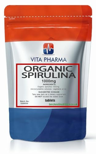 VITA PHARMA Organic Spirulina 1000mg 60 Tablets Herbal Supplement