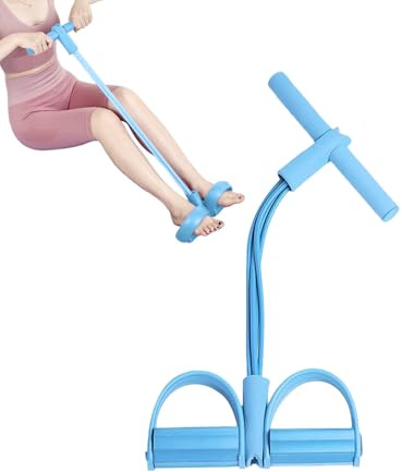 Banda Resistencia al Pedal pie | Pedal 4 Tubos Bandas de Estiramiento Extractor Tobillo | Bandas Resistencia Equipos Ejercicio Sentado con Mango | Equipo degimnasia para el Gimnasio Pilates