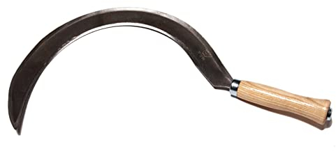 Faucille Jardin forgée – Taille 0 avec manche en bois de frêne laqué, longueur 14 cm – Poids 300 g – krump bois jardin Appareil