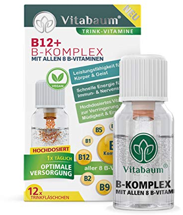 Vitabaum® B12 + B-Komplex - Vitamin B12 Hochdosiert - unterstützt die Immun Gesundheit und den Stoffwechsel - Twist and Mix System™ für schnelle Absorption - Vegan (1)