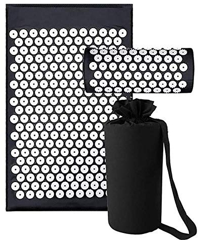 Fly Flu – Esterilla de acupresión, esterilla de acupresión, juego de almohadas, masaje cervical, espalda y cuello, para aliviar dolores cervicales, masaje reductor de estrés, con bolsa de transporte