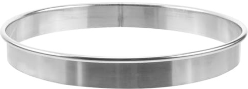 Yardwe Stainless Steel Pizza Saucing Ring, 7 Inch Round Pastry Ring for Baking, Cake, Tart, and Dessert Making, Silver