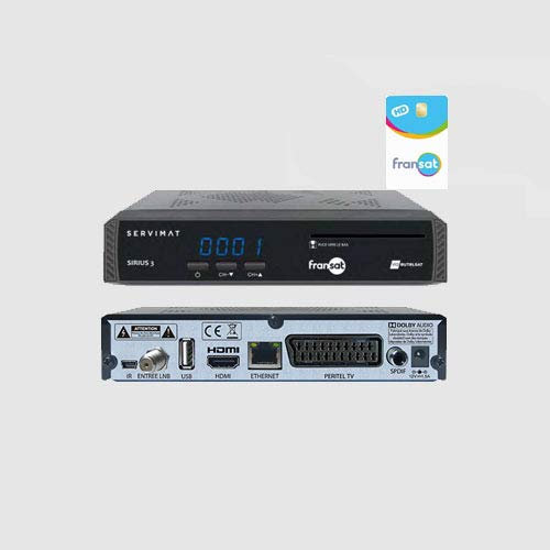 Receptor de satélite Sirius 3 HD FRANSAT + tarjeta francesa