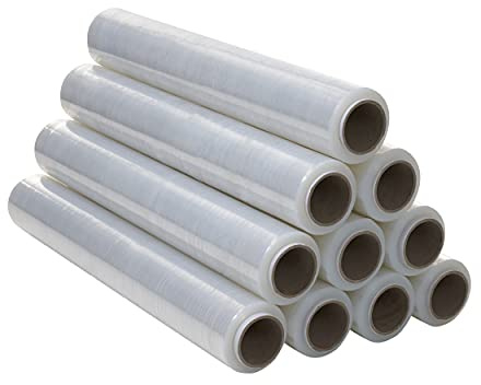 OFITURIA Film Transparent pour Emballer de 50 cm de Large et Extensible Jusqu'à 300 Mètres de Long - Rouleau de Film Élastique Manuel pour Emballage Industriel - 10 unités