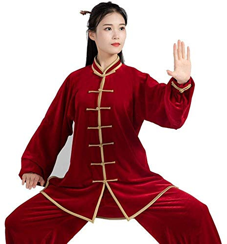 Abbigliamento Tai Chi Donna ， Uomo Autunno e Inverno Abbigliamento Tai Chi in Velluto, Velluto Plus Ginnastica mattutina Uniforme Tai Chi, Arti Marziali Shaolin Kung Fu Tai Chi Tae