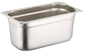 METRO Professional Contenitore GN 1/3, Acciaio Inox, 32.5x17.6x15cm, Adatto a Forno e Lavastoviglie, Impilabile, Angoli Rinforzati