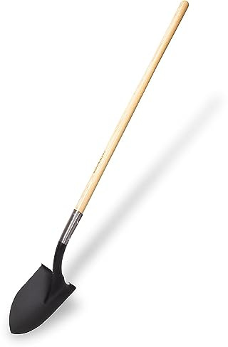 MARSHALLTOWN 14 Gauge Round Point Shovel, Wood Handle, Tempered Steel