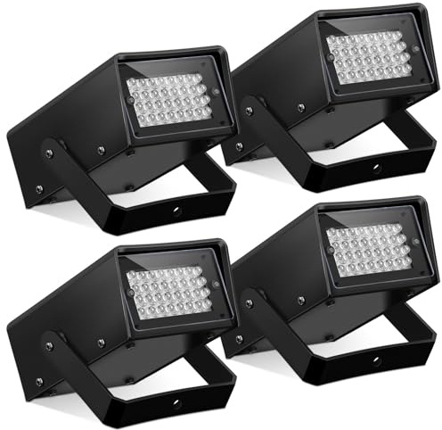 Treela 4 Packs Strobe Party Lights, Bright LED Strobe Stage Light Mini Party Lights Adjustable Flash Speed Control for Party Stage Club Disco Bar Halloween Decoration(White,32 LED)