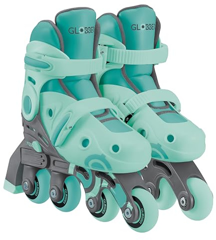 GLOBBER Learning Skates 2in1, Inline- und Quad-Skates Kinder, verstellbar Gr.30-33, ABEC 9, Rollengröße 54x24 mm, Mint