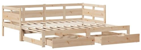 vidaXL Sofá Cama Nido con cajones sin colchón 90x190 cm