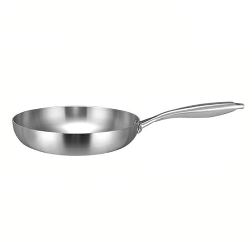 ASumPio 24CM Frying Pan 304 Stainless Steel 2MM Thick Wok Pan 5 Ply Steel Skillet,Pans for Cooking Cooking Pot,24cm,24cm