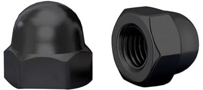 QANCEN 10 Pcs M8 Nuts,Dome Cap Nuts, 304 A2 Stainless Steel DIN 1587 | Acorn Thread Hex Caps,Metric Blackened Finish Hex Nuts for Bicycles,Screws,Furniture,Bolts