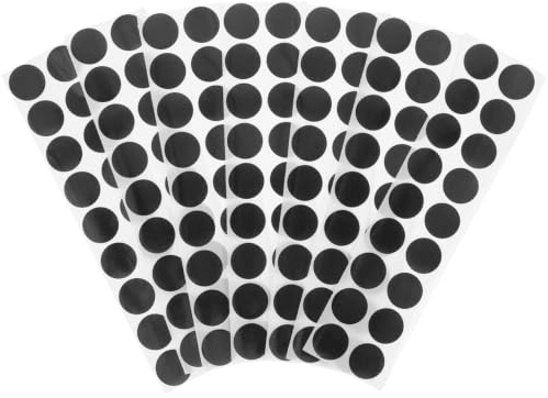Autocollants Cibles Ronds Noirs Auto-adhésifs 50 Feuilles 900 Pièces | Papier Imprimé, Étiquettes de Réparation pour Tir, Lot Pratique pour Accessoires de Cible