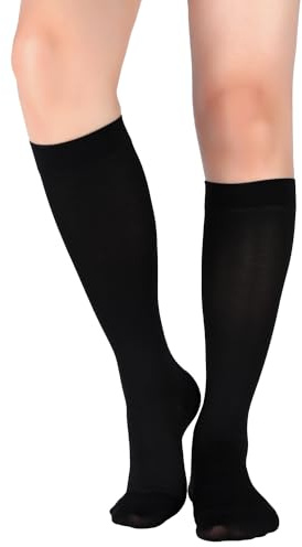 +MD 15-20 mmHg Women Compression Socks Men Knee High Stockings BlackXL