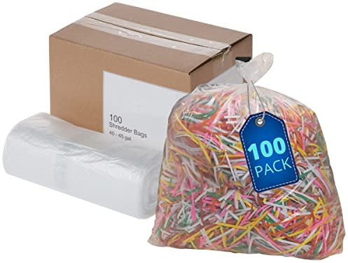 1InTheOffice Shredder Bags 40-45 Gallon, Paper Shredder Waste Bags, (100 Box)
