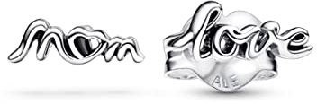 Pandora Moments Love mum sterling silver stud earrings