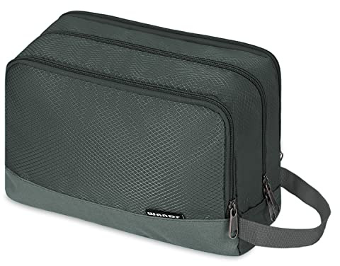 WANDF Kulturbeutel Herren Rucksack Damen Kosmetiktasche Waschtasche für Männer & Frauen in Premium Qualität (A-Pures Grau)