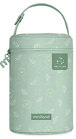 Miniland - Funda Isotérmica para Termos y Biberones Thermibag, Bolsa Térmica con Asa para Transportar Fácilmente 700ml (Green)