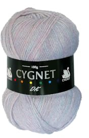 Cygnet Wool Deluxe DK 100% Acrylic Knitting Yarn, Mother of Pearl, 100g x 5 Balls