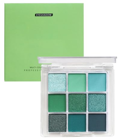 Eyes Eye Eyes per occhi verdi - Palette di trucco pigmentato 9 colori, ombretto verde scintillante e tappetino perlato | noiosa professionale, palcoscenico impermeabile -Make -up, collo