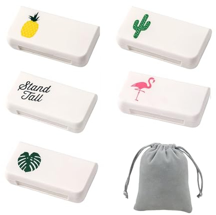 EUYKQNOI 5 Pezzi porta pillole giornaliera Portapillole Piccolo,3 Scomparti Mini Portapillole 1 Giorno,Organizzatore di Pillole da Viaggio, Scatola per Pillole per Vitamine, Olio di Pesce, Medicinali