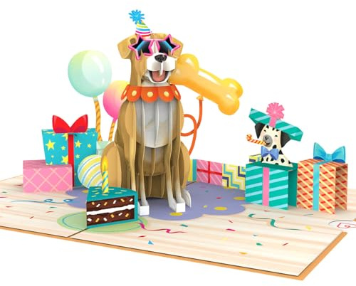 papercrush® Pop-Up-kort Födelsedagshund – Roligt 3D-födelsedagskort med hund för kvinnor, flickvän och barn (flicka och pojke), särskilt gratulationskort med hundmotiv till födelsedag från hundmammor