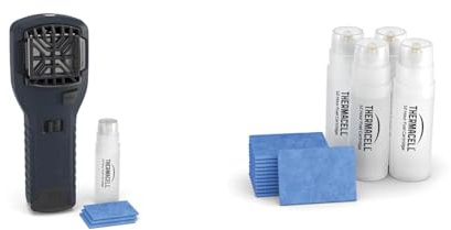 Thermacell Repellente Antizanzare Portatile + Ricarica, Protezione 21 m², Durata 60 Ore, Inodore, Blu Notte