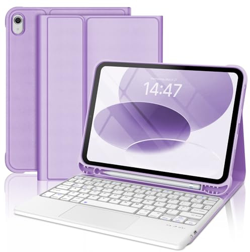 FOGARI Tangentbordsfodral för iPad A16 generation 2025/10:e generationen, 10,9 tum, 2022, Multi-Touch-tangentbord, brittisk layout Bluetooth avtagbar