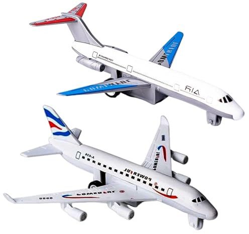DXPETA 2 Pcs Model Planes, Emirates A380 Airplane Toy, Airport Toy, A380 Model Plane, Aeroplane, For Boys & Girls, Ages 3-12