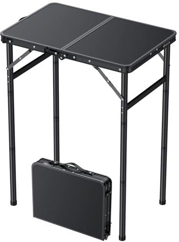 3 Adjustable Height Camping Table 23.6 L x 15.7 W for Picnics BBQ Cooking